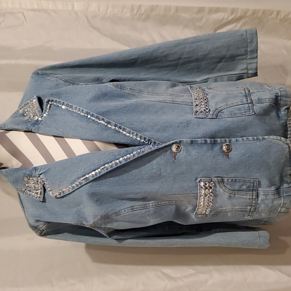 Jeanology Collection Jacket W Rhinestones